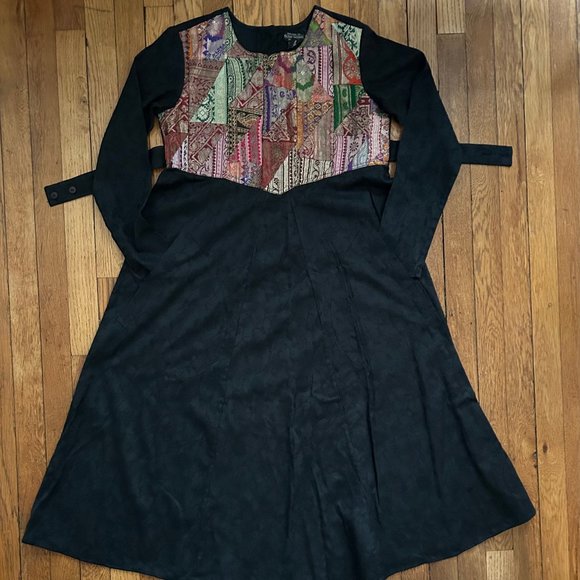 J.Peterman Company patchwork gypsy peasant full midi maxi dress Fits XS to Small - Picture 2 of 10